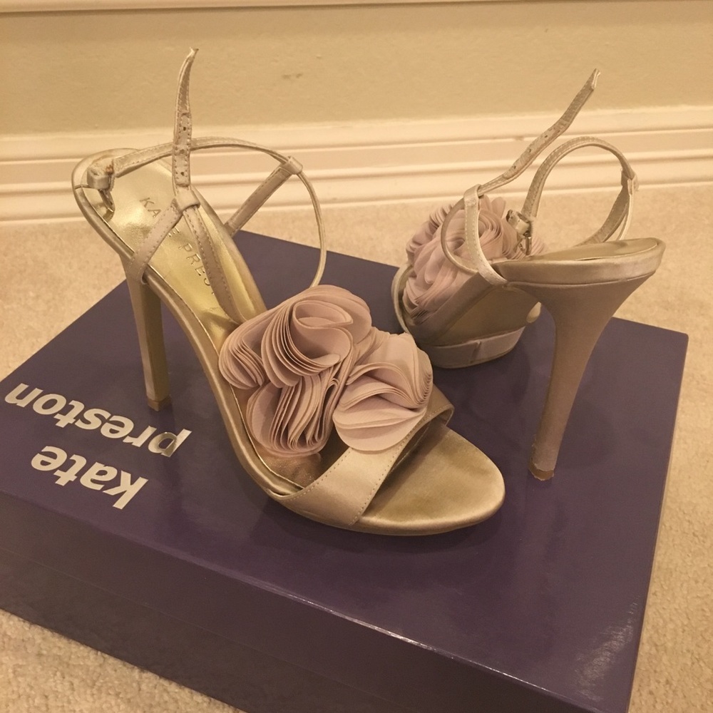 Kate Preston Creme Satin Heels